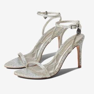 Shoreditch Silver Sparkle Sandal Heel